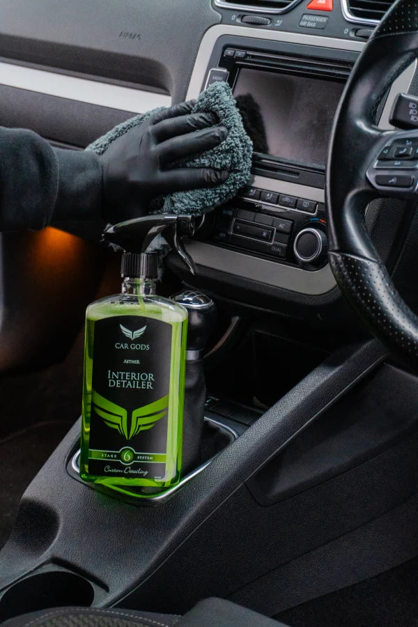 Interior detailer inside a car