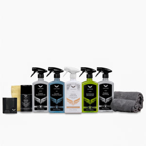 Collection of interior car detailing products