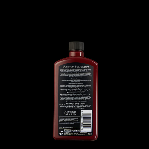 Rear of Dark Red Colour Restorer Bottle