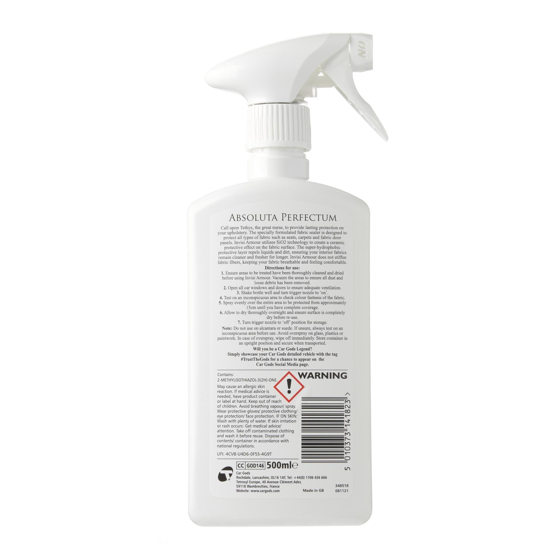 Reverse bottle of ceramic fabric sealant