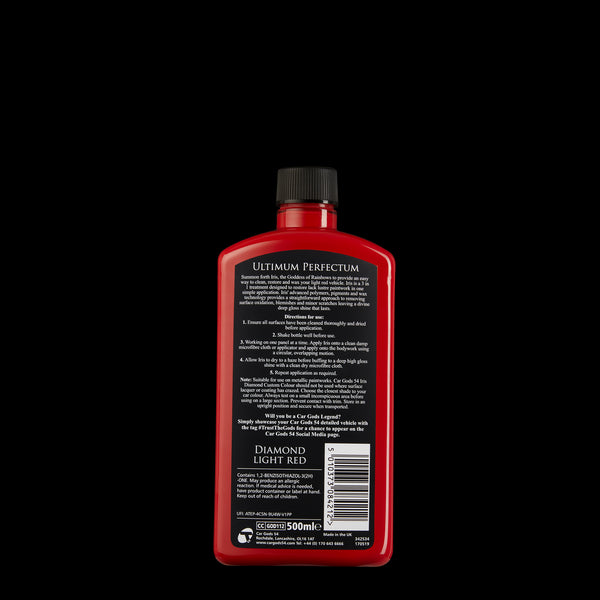 Reverse bottle Car Gods light red colour restorer