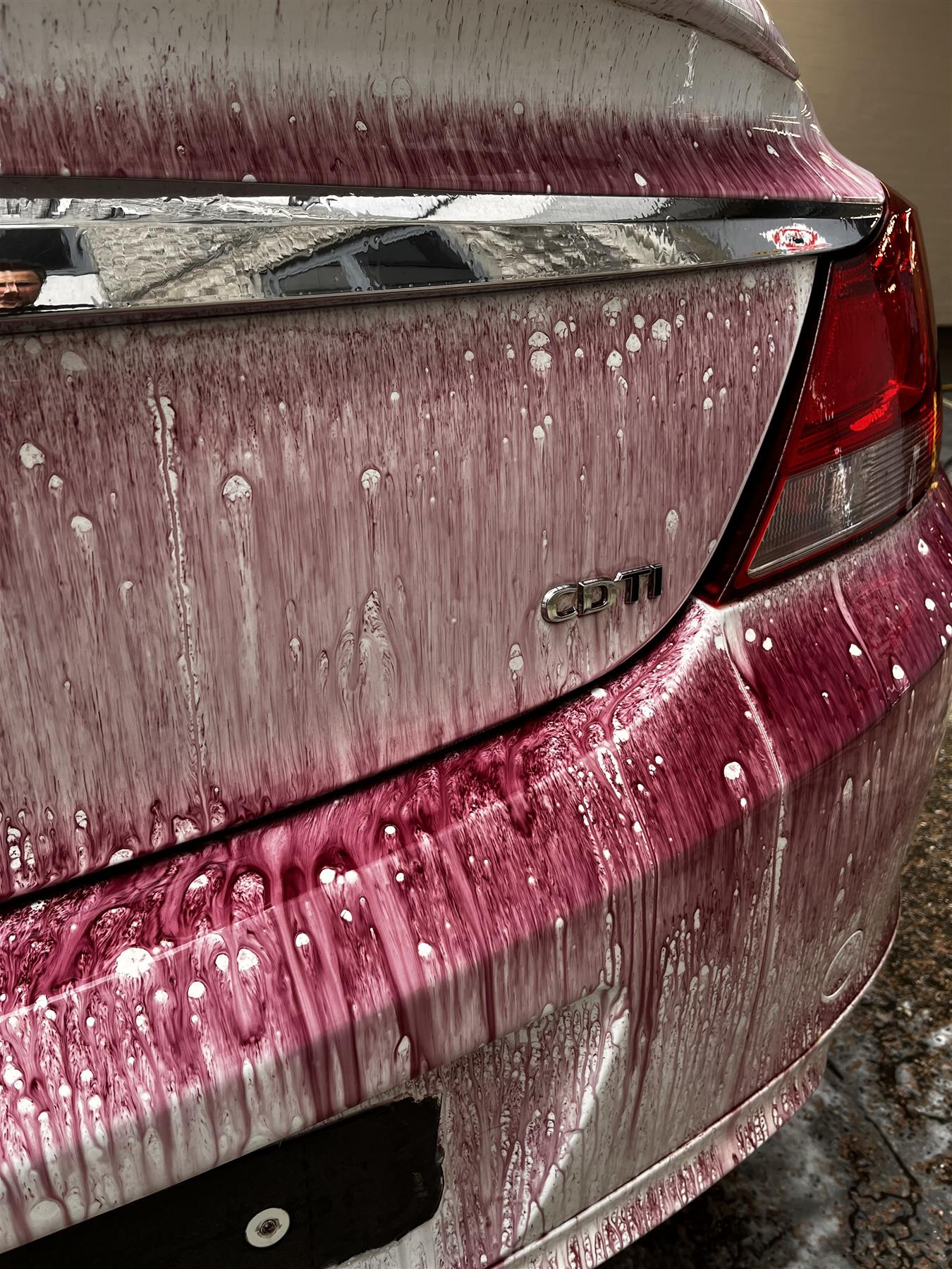 bleeding effect of iron fallout remover on a car