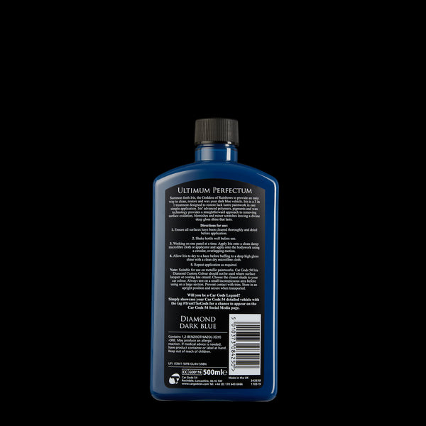 Reverse of Car Gods Dark Blue Colour Restorer Bottle