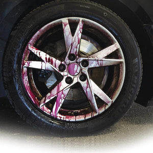 bleeding effect on alloy wheel from wheel cleaner