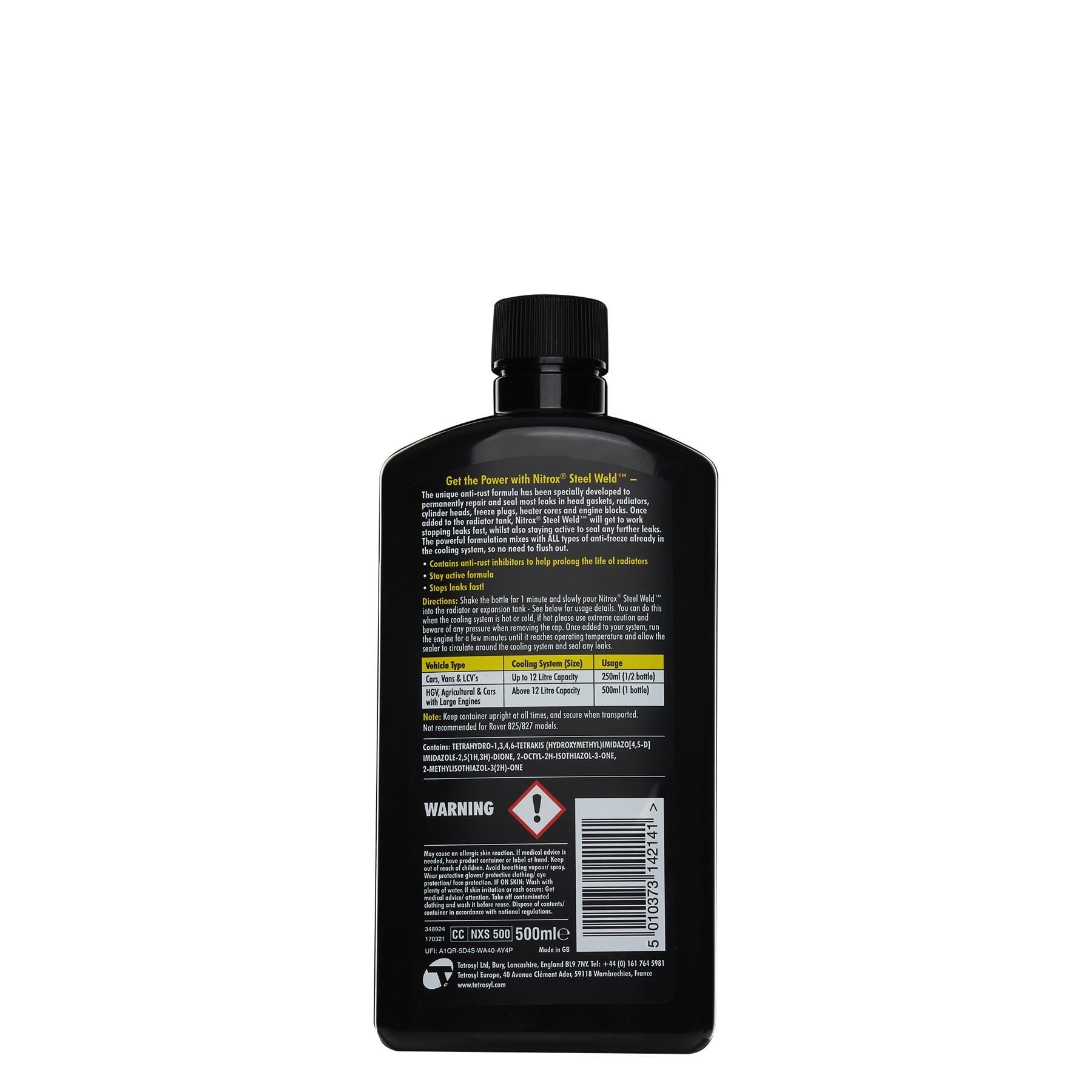 Rear Label of Nitrox Steel Weld